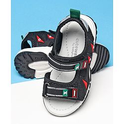 Cute Walk by Babyhug Sandals With Velcro Closure - Black