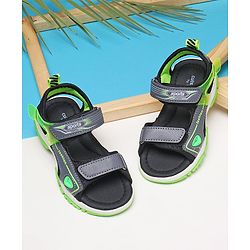 Cute Walk by Babyhug Sandals With Velcro Closure Text Print - Grey