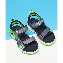 Cute Walk by Babyhug Sandals With Velcro Closure Text Print - Grey