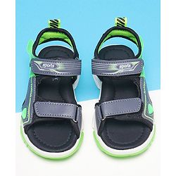 Cute Walk by Babyhug Sandals With Velcro Closure Text Print - Grey