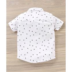Babyhug Half Sleeves Cotton Shirt Airplane Print- White