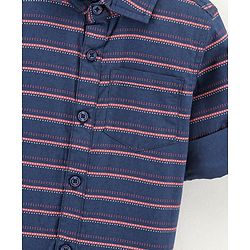 Babyhug Full Sleeves Shirt Striped - Navy Blue