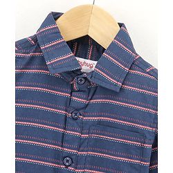 Babyhug Full Sleeves Shirt Striped - Navy Blue