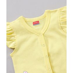 Babyhug Cap Sleeves Cotton Vests Printed Pack of 3 - Pink Blue Yellow