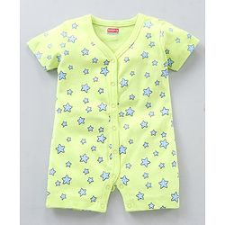 Babyhug 100% Cotton Half Sleeves Rompers Printed Pack of 2- Multicolor