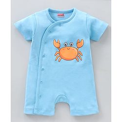 Babyhug 100% Cotton Half Sleeves Rompers Printed Pack of 2- Multicolor