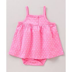 Babyhug 100% Cotton Sleeveless Onesies Dot Print Pack of 3 - Pink Yellow Blue