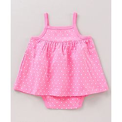 Babyhug 100% Cotton Sleeveless Onesies Dot Print Pack of 3 - Pink Yellow Blue