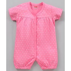 Babyhug 100% Cotton Cap Sleeves Romper Printed Pack of 2- Blue Pink