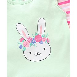 Babyhug Flutter Sleeves 100% Cotton Onesies Striped And Floral Print Pack of 3 - Pink and Blue