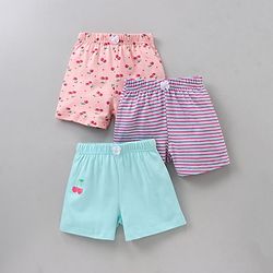 Babyhug Cotton Shorts Multi Print Pack Of 3 - Multicolor