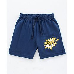 Babyhug Knit Shorts Dino & Text Print Pack of 2 - Lime Navy