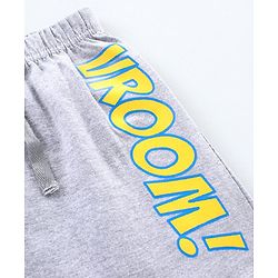 Babyhug Knit Shorts Vehicles & Text Print Pack of 2 - Blue Grey