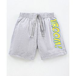 Babyhug Knit Shorts Vehicles & Text Print Pack of 2 - Blue Grey