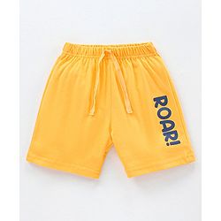 Babyhug Knit Shorts Tiger & Roar Print Pack of 2 - Olive Yellow