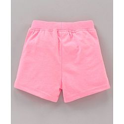 Babyhug Cotton Knit Short Length Short Text Print - Pink