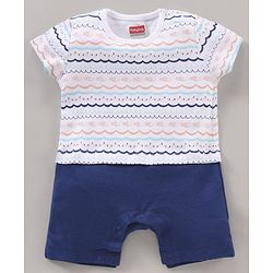 Babyhug 100% Cotton Half Sleeves Romper Marine Animals Print Pack of 3 - Multicolor