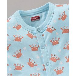Babyhug 100% Cotton Half Sleeves Romper Marine Animals Print Pack of 3 - Multicolor