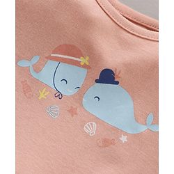 Babyhug 100% Cotton Half Sleeves Romper Marine Animals Print Pack of 3 - Multicolor