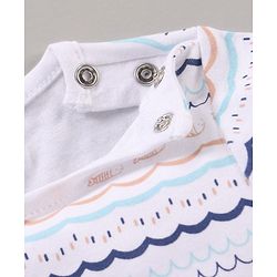 Babyhug 100% Cotton Half Sleeves Romper Marine Animals Print Pack of 3 - Multicolor