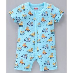 Babyhug 100% Cotton Half Sleeves Romper Multiprint Pack Of 3 - Multicolor