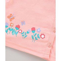 Babyhug Half Sleeves 100% Cotton Vests Dot Stripe And Floral Print Pack Of 5 - Pink Peach Purple