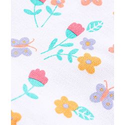 Babyhug Half Sleeves 100% Cotton Vests Dot Stripe And Floral Print Pack Of 5 - Pink Peach Purple