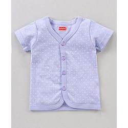 Babyhug Half Sleeves 100% Cotton Vests Dot Stripe And Floral Print Pack Of 5 - Pink Peach Purple