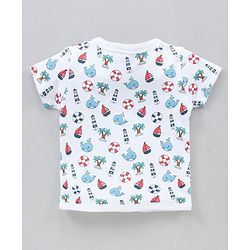 Babyhug Half Sleeves 100% Cotton Vests Set of 3 - Red Blue White