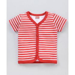 Babyhug Half Sleeves 100% Cotton Vests Set of 3 - Red Blue White
