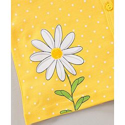 Babyhug Half Sleeves 100% Cotton Vest Floral And Stripe Print Pack Of 3 - Blue Yellow