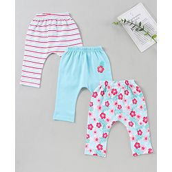 Babyhug Full Length Diaper Leggings Pack of 3 - Multicolor