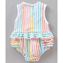 Babyhug 100% Cotton Striped Onesies - Multicolor