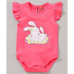 Babyhug 100% Cotton Flutter Sleeves Onesies Multi Print Pack of 3 - Multicolour