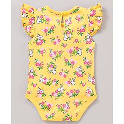 Babyhug 100% Cotton Flutter Sleeves Onesies Multi Print Pack of 3 - Multicolour