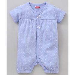 Babyhug 100% Cotton Printed Romper Pack of 2 - Blue White