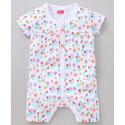 Babyhug 100% Cotton Printed Romper Pack of 2 - Blue White