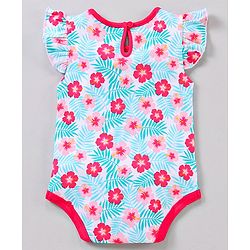 Babyhug 100% Cotton Flutter Sleeves Onesies Multi Print Pack of 3 - Multicolour
