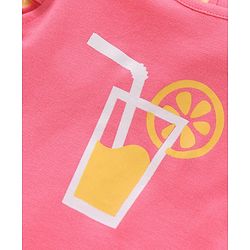 Babyhug 100% Cotton Short Sleeves Onesie Melon Print Pack of 3 - Pink Yellow
