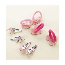 Babyhug Snap Clips And Rubber Band Pack of 8 - Multicolor