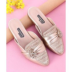 Cute Walk by Babyhug Stone Studded Sandals - Golden