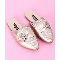 Cute Walk by Babyhug Stone Studded Sandals - Golden