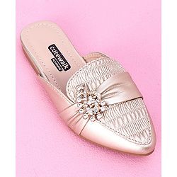 Cute Walk by Babyhug Stone Studded Sandals - Golden