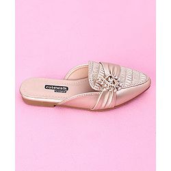Cute Walk by Babyhug Stone Studded Sandals - Golden