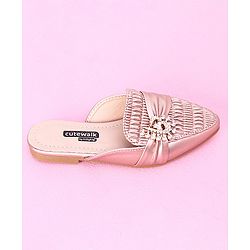 Cute Walk by Babyhug Stone Studded Sandals - Golden