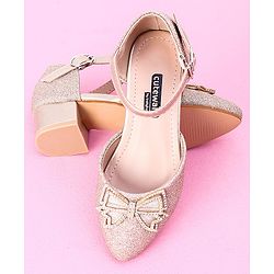 Cute Walk by Babyhug Sandals Bow & Stones Applique - Golden