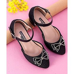 Cute Walk by Babyhug Sandals Bow & Stones Applique - Black