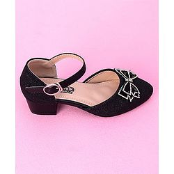 Cute Walk by Babyhug Sandals Bow & Stones Applique - Black