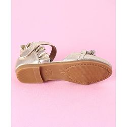 Cute Walk by Babyhug Sandals with Lace Applique - Gold