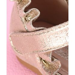 Cute Walk by Babyhug Sandals with Lace Applique - Gold